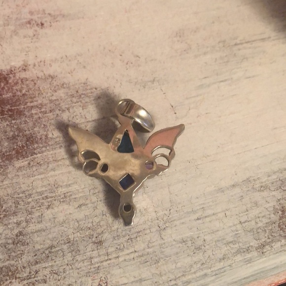 Beautiful Sterling Silver Lab Created Opal with a druzy stone & Amethyst Pendant - Picture 13 of 17